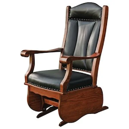 Solid Wood Glider with Nailhead Trim